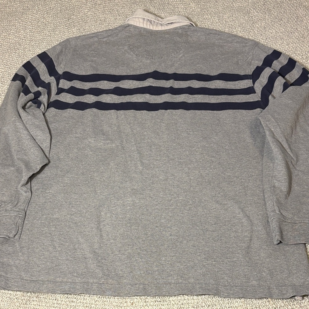 Vintage IZOD Varsity Rugby Polo Long-sleeve, Gray - Picture 7 of 9